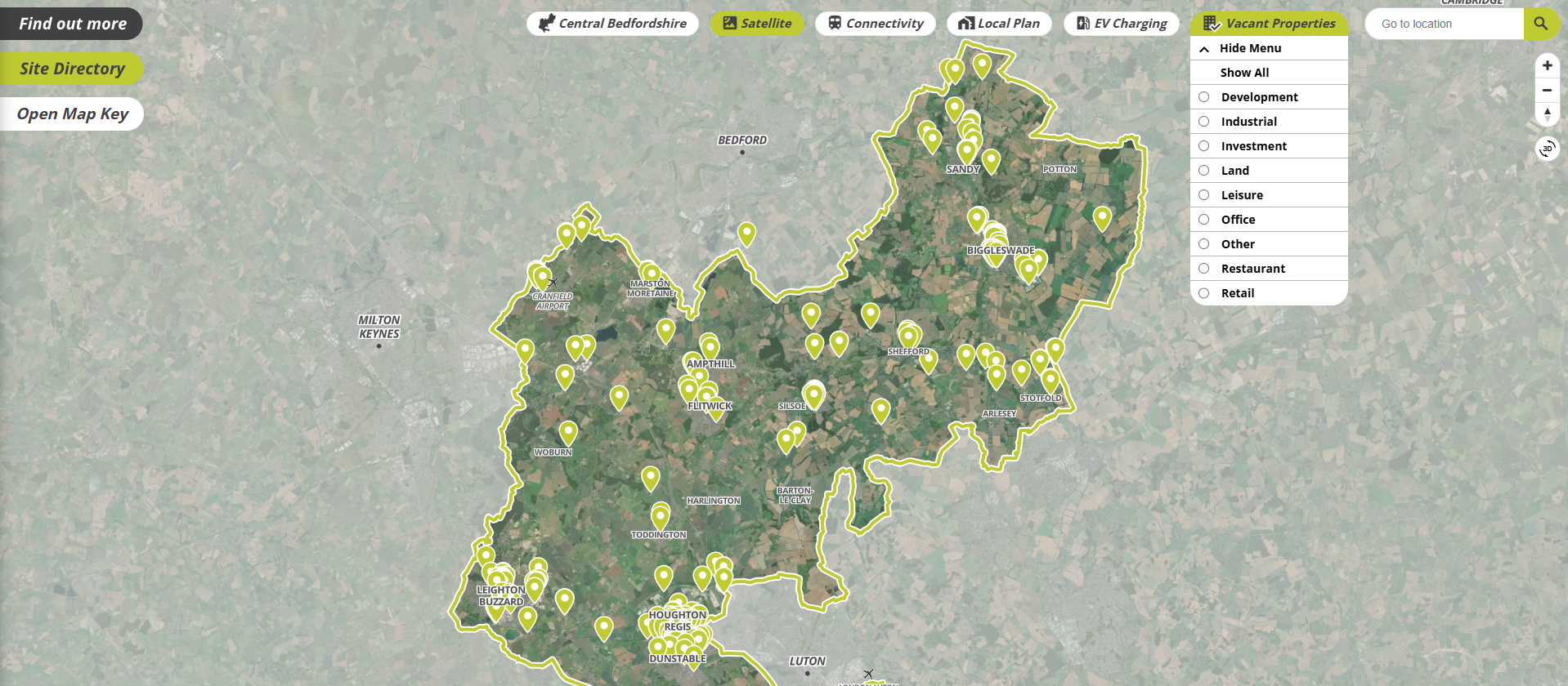 Commercial Property Search via our Interactive Map Image