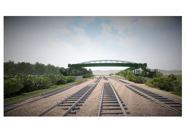 Milestone for new bridge over the East Coast Main Line in Biggleswade